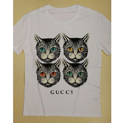 black cat gucci shirt green|gucci feline necklace.